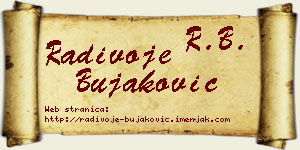 Radivoje Bujaković vizit kartica